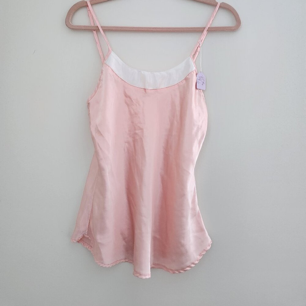 Vintage Pale Pink Cami with White Collar Detail